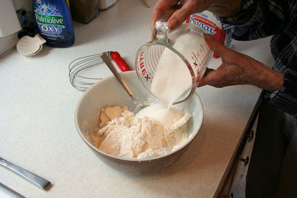 Step 4 - Add Sugar to Flour