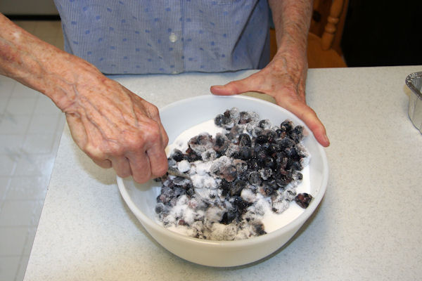 Step 8 -  Stir Blueberries