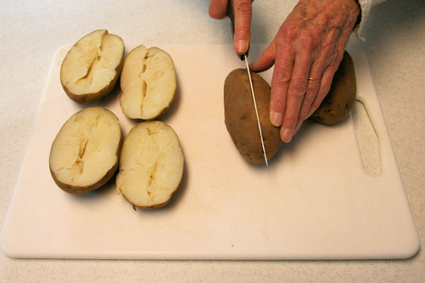 Step 5 - Cut Potato in Half 