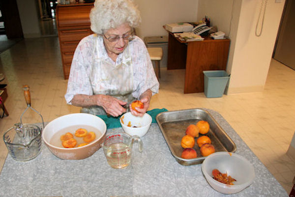 Step 5 - Peel, Split and Trim Peaches 