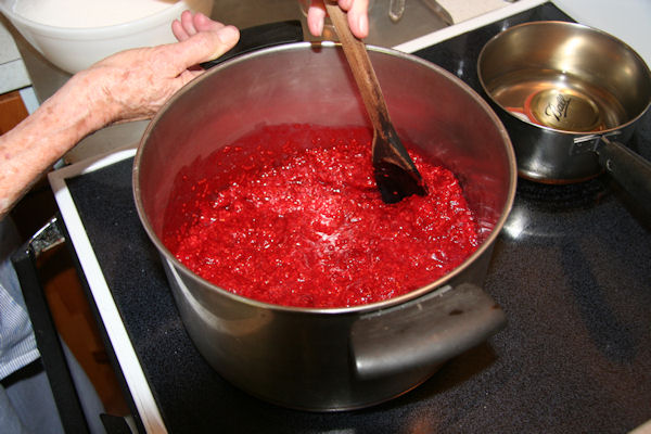 Step 13 - Bring the Raspberry Mixture to a Boil