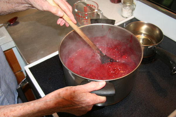 Step 15 - Stirring up the Sugar Raspberry Mixture 