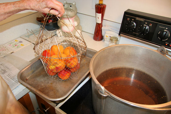 Step 3 - Remove Dipped Peaches