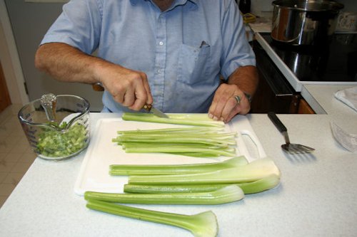 Step Six - Cut Celery into Strips