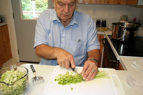 Step Seven - Cut Celery Strips into Pieces