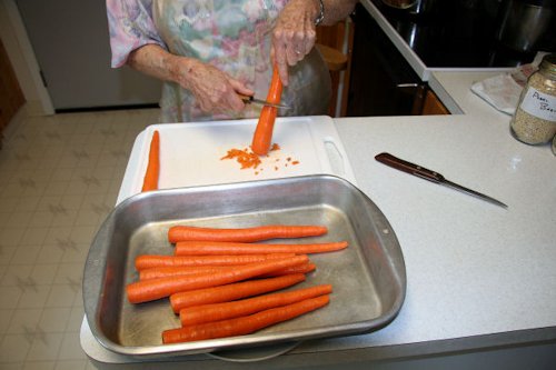 Step Ten - Peeling the Carrots