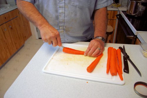 Step Eleven - Slitting the Carrots