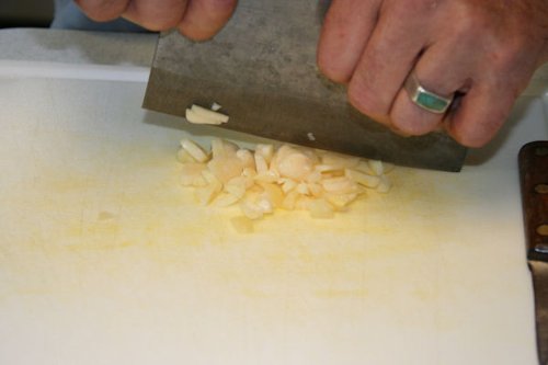 Step Twelve - Mincing the Garlic