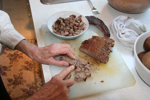 Step 9 - Cut up Beef