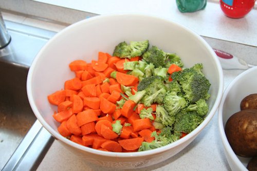 Step 13 - Set Aside Carrots and Brocoli