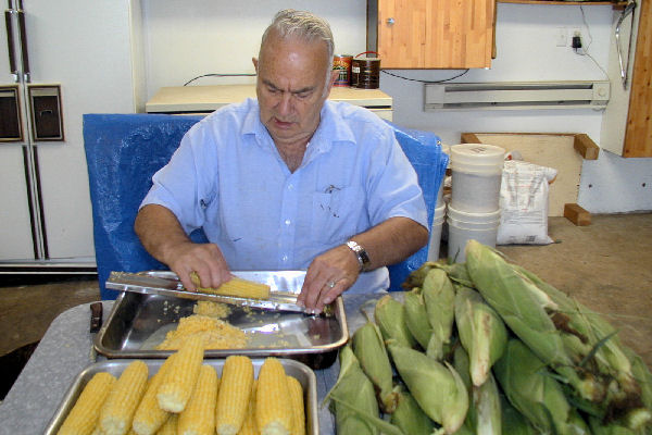 Step six, Cutting the Corn Kernels