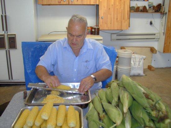 Step Five, Cutting the Corn Kernels.