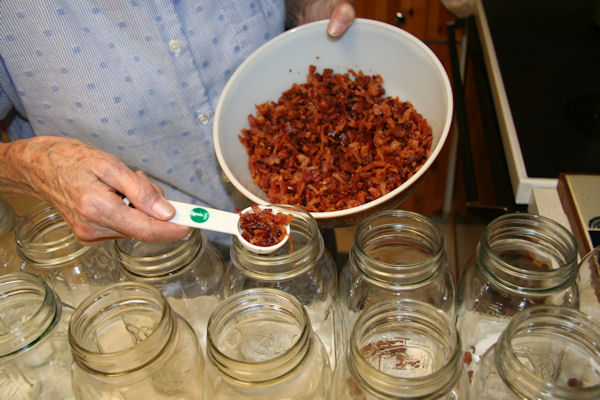 Step Five, Adding Bacon to the Jars