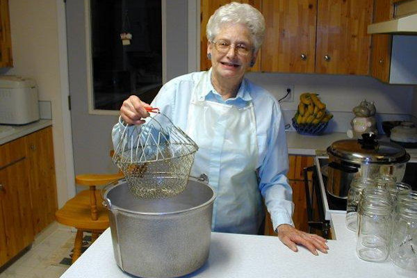 Wire Basket for Dipping Peaches in Hot Water