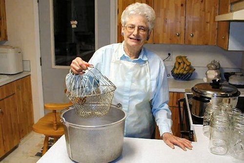 Wire Basket for Dipping Tomatoes in Hot Water