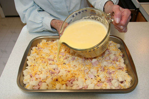 Step 17 - Pour Liquid onto Pan