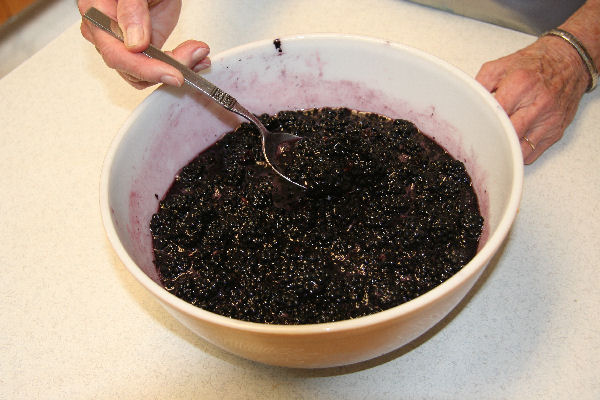 Step 8 -  Berries now all mixed in with the Sugar Mix