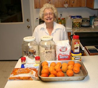 Making Apricot Cobbler