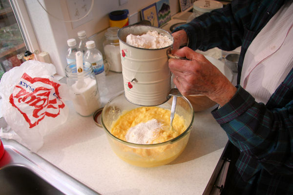 Step 4 - Sift in 3 Cups Flour 