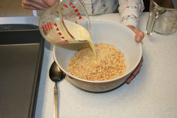 Step 3 - Add Butter to Crumbs