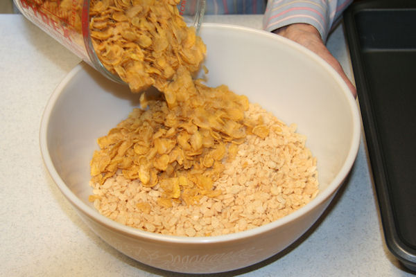 Step 3 - Corn Flakes into Bowl