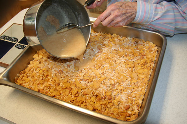 Step 17 - Syrup onto Pan