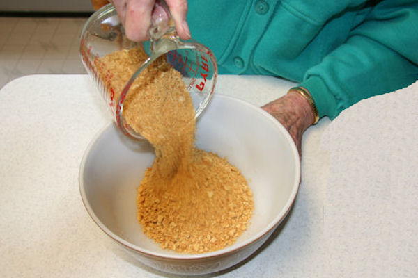 Step 2 - Put Crumbs in Bowl