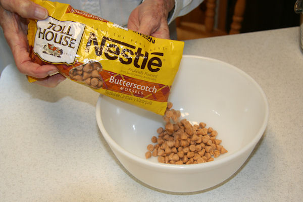 Step 2 - .  Morsels into Bowl