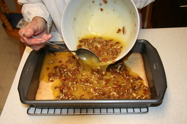 Step 21 - Pour Topping on Crust
