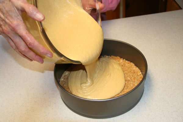 Step 19 - Pour Mixer Bowl Contents onto the Pan 