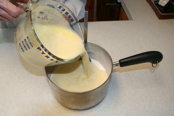 Step 9 - Pour Milk and Eggs