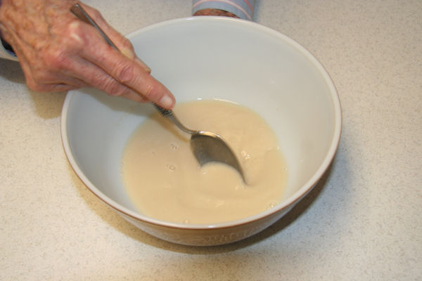 Step 3 - Stir Water and Yeast