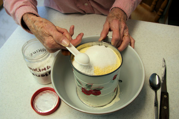 Step 5 - Baking Powder into Sifter
