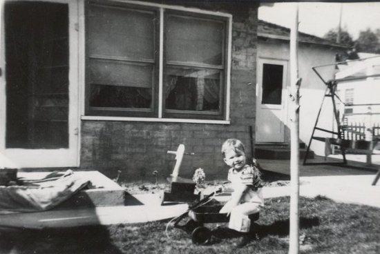Loren with his Tricycle and Wagon