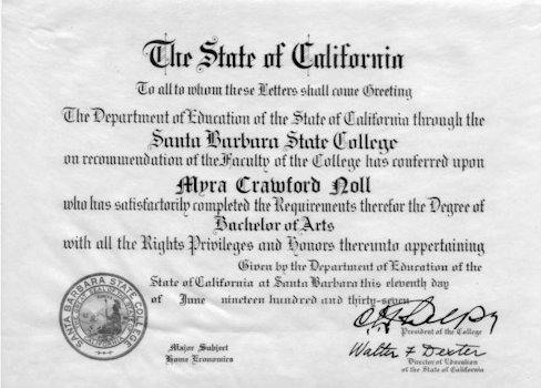 Myra's Diploma