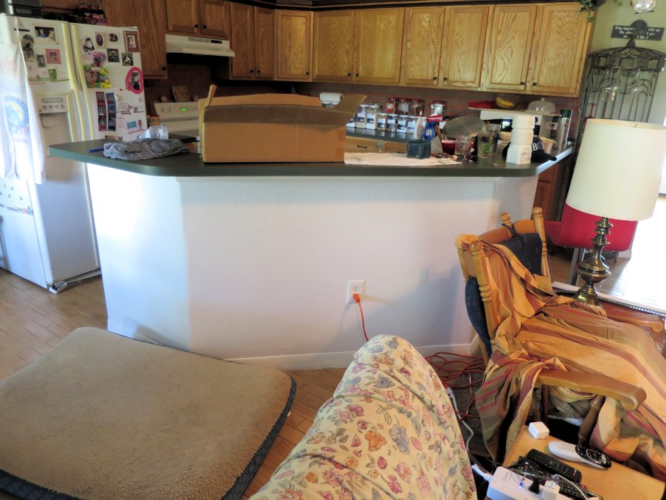 Kitchen Island After Painting  