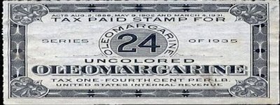 Uncolored Margarine Tax Stamps - Photo 142b