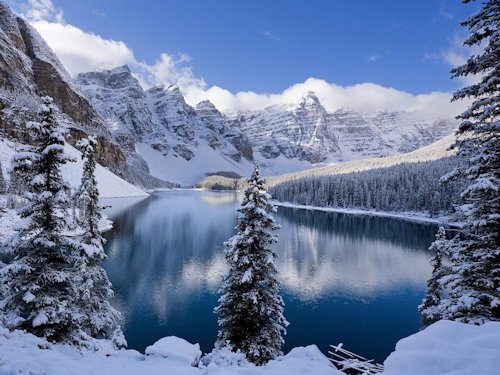 Mountain Lake with Snow - Scene 9