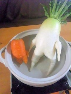A carrot and a turnip that think they are human  - Scene 6