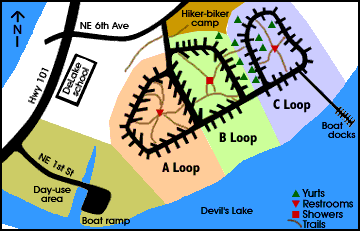 Map of Devil's Lake Campground