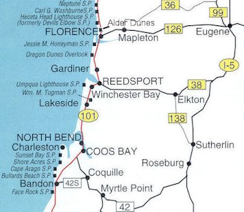 Oregon Central Coast Map