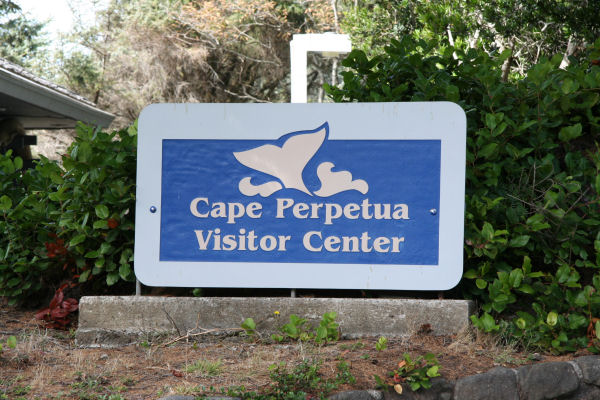 Cape Perpetua Visitors Center Sign