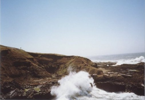 Wave Crashes into Cook's Chasm