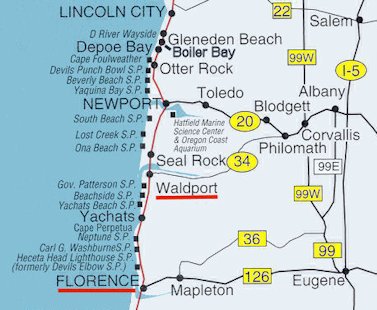 Oregon Central Coast Map