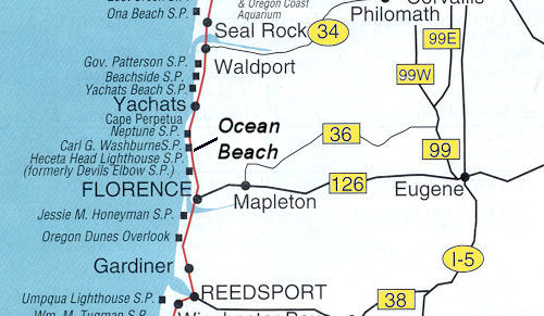 Map to Ocean Beach Picnic Area 