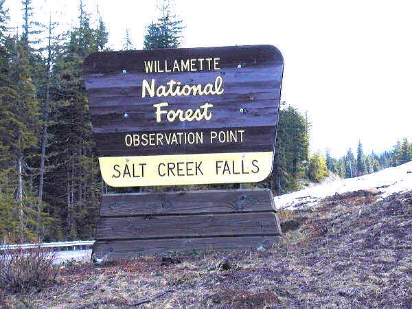 Salt Creek Falls Sign