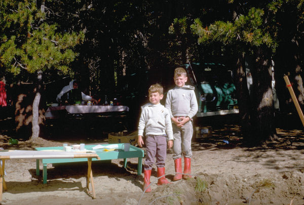 Chet and Landon at our Camp Site